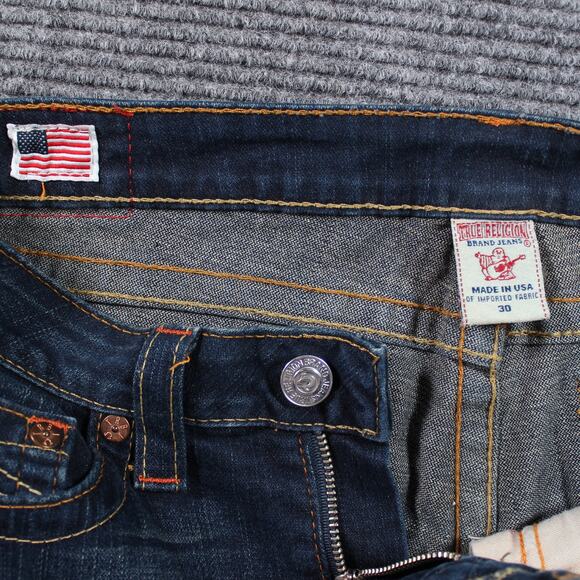 True Religion Jeans Womens 30 Blue Mid Rise Straight Lizzy Stretch Cropped - Picture 9 of 10